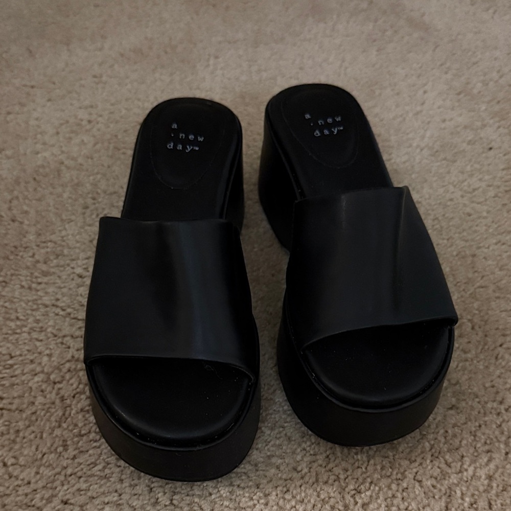 A New Day Women's Black Platform Mules